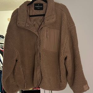 Fabletics Cozy Brown Sherpa Jacket